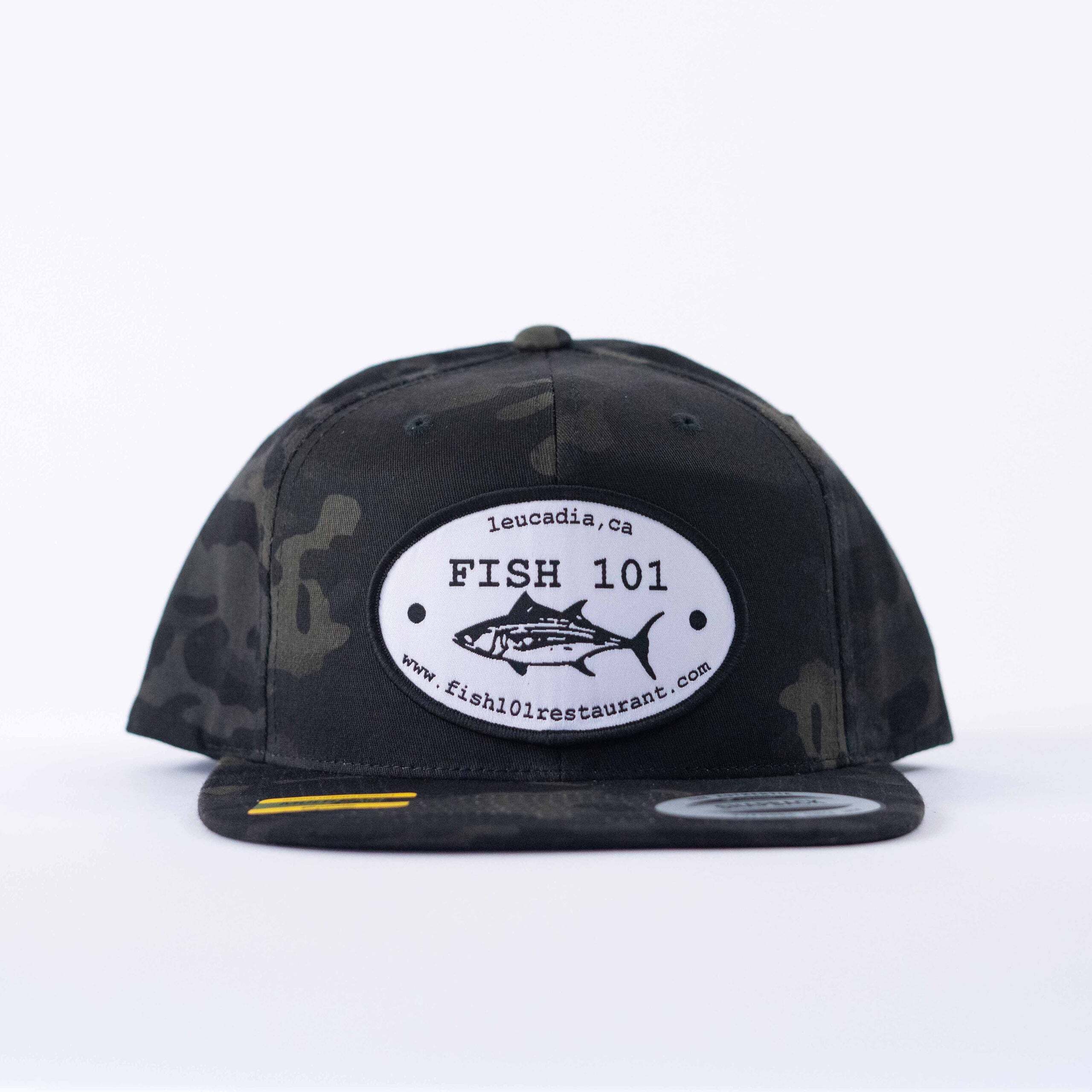Oval Patch Snapback Camo Black